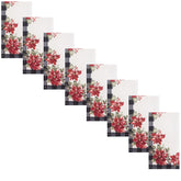 Newbridge servilletas poinsettia festivity con borde de cuadros, ideales para cenas festivas.