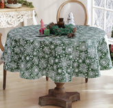 Newbridge Snowfall copos de nieve verde frente a la mesa, ideal para cenas festivas.