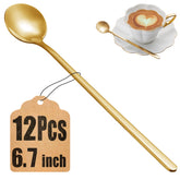 Cucharas NEWDRIP para café con mango largo, 12 piezas, ideales para revolver con precisión.