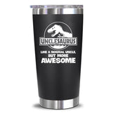 NewEleven Unclesaurus tumbler, diseño divertido, ideal para café caliente y bebidas frías en casa.