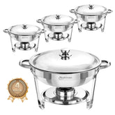 NEWKITCHEN fuente para banquete redonda de 5qt en acero inoxidable