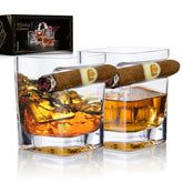 YouYah vaso whisky con soporte cigarro, ritual cómodo.