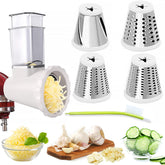 NEWSETS rallador-cortador con 4 hojas para KitchenAid, facilita rallar y cortar.