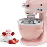 NEWSETS bol helado rosa claro para KitchenAid, lista para helados cremosos