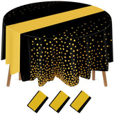 Newwiee funda de mesa redonda 84 pulgadas con puntos dorados para eventos