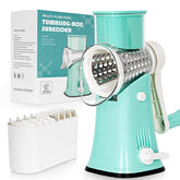 Nexsujo rallador rotativo 5en1 en mano para preparación rápida de ingredientes.