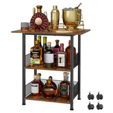 NEYCIL Carrito de 3 estantes, frente visible, ideal para exhibir copas y botellas de forma ordenada.