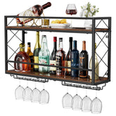 NEYCIL estante-vino-pared-dos-niveles exhibe botellas de forma organizada y segura