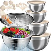 Nicdiet tazones para mezclar con tapas, ideal para almacenar ingredientes.