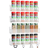 Nieifi estante de especias para pared, montaje de cuatro piezas con visibilidad clara.