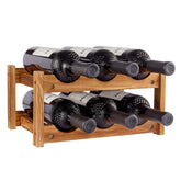 Niep banco vino de dos niveles en madera para encimera y decoracion