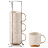 Nihow: conjunto de 4 tazas cerámicas visto de frente para ahorrar espacio.