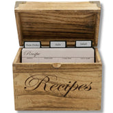 NIIVIIN caja-recetas-madera-grande: guarda recetas familiares con estilo y durabilidad.