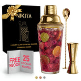 Nikita By Niki set de coctel dorado de 16oz para impresionar en casa.