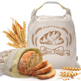 Bolsas NIKKOUR de lino con cera de abejas conservando pan casero