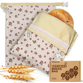NIKKOUR bolsa de pan de lino con cera de abejas y cierre doble para frescura
