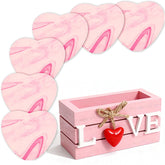 Ninivi posavasos rosa corazones conjunto seis para proteger la mesa y ambientar