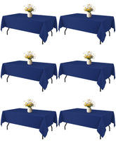 Mantel Niuara azul marino 60×84 para mesa de 5 pies, ideal para bodas y fiestas