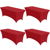 Niuara mantel elástico rojo para mesa rectangular de 6 pies, ajuste seguro.