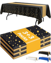 Mantel negro con puntos dorados de Niuara, decoración elegante para fiestas.