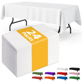 Mantel plástico blanco Niuara 54x108 para mesa rectangular, paquete de 24, ideal para eventos.