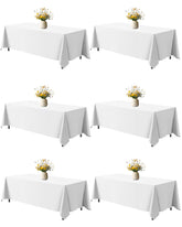 Mantel rectangular blanco Niuara, 70x120, drapeado elegante y fácil de limpiar.