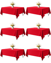 Mantel Niuara rojo rectangular 60x102, conjunto de 6, ideal para mesas de 5 pies.