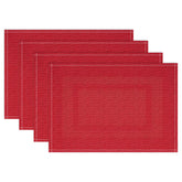 Niviy Salvamanteles Navidad rectangulares rojos protege la mesa