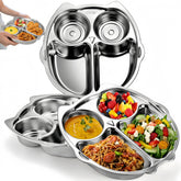 Noamus plato dividido de 9 pulgadas con búhos, ideal para porciones equilibradas.