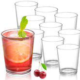 Noamus vasos plásticos 12oz transparentes, ideales para agua y bebidas, fáciles de limpiar.