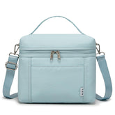 NOL bolsa almuerzo azul claro, exterior nylon impermeable para uso diario.