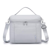 NOL bolso de almuerzo exterior gris-blanco, resistente para uso diario.