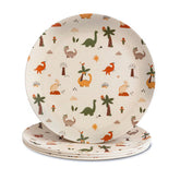 Plato de bambú Nook Theory Dino 8 para comidas infantiles duraderas y seguras