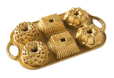 Nordic Ware Geo Bundtlette, detalle de borde y textura para pasteles definidos.