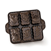 Nordic Ware Harvest Mini Loaf Pan exterior bronce duradero para hornear
