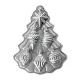 Nordic Ware pan-cakelet adorno navidad, acabado plata para postres festivos.