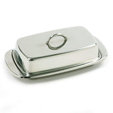 Norpro mantequera de acero inoxidable con tapa doble para mantener la mantequilla fresca.