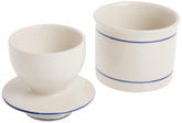 Mantequillera Norpro de piedra vidriada blanca, ideal para servir mantequilla.