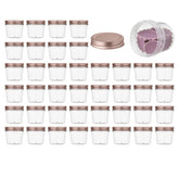 novelinks frascos plásticos claros de 4oz con tapas rosadas doradas para almacenamiento