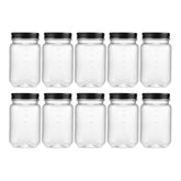 novelinks jarras plástico 473 ml con tapa rosca negra para transporte seguro