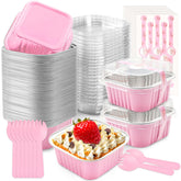 NPLUX moldes mini pastel con tapas para porciones individuales en eventos