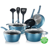 NutriChef cazo 7qt con tapa, distribución uniforme del calor para hervidos.