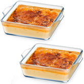 NUTRIUPS mini cuadraado de vidrio para horno, ideal para porciones individuales.