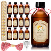 Botellas NVioAsport de vidrio ámbar de dos onzas listas para creaciones aromáticas en casa.