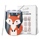 NymphFable vaso vino zorro 12oz aislado, ideal para uso diario.