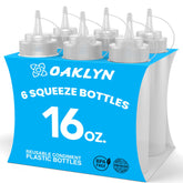 Oaklyn botellas exprimidoras 16oz en pack de 6 para condimentos y salsas.