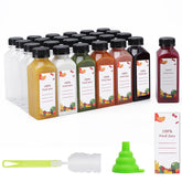 Botellas OBKJJ de plástico 12oz transparentes con tapas, ideales para jugos y bebidas.