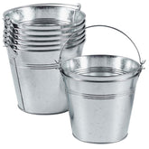 OBTANIM cubetas de metal galvanizado con asa para manejo cómodo y duradero.