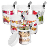 OcePor frascos de vidrio 473 ml para avena nocturna, tapa hermética para desayunos