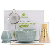 Ochcahser conjunto-matcha con tazon ceramico para ritual diario de te.